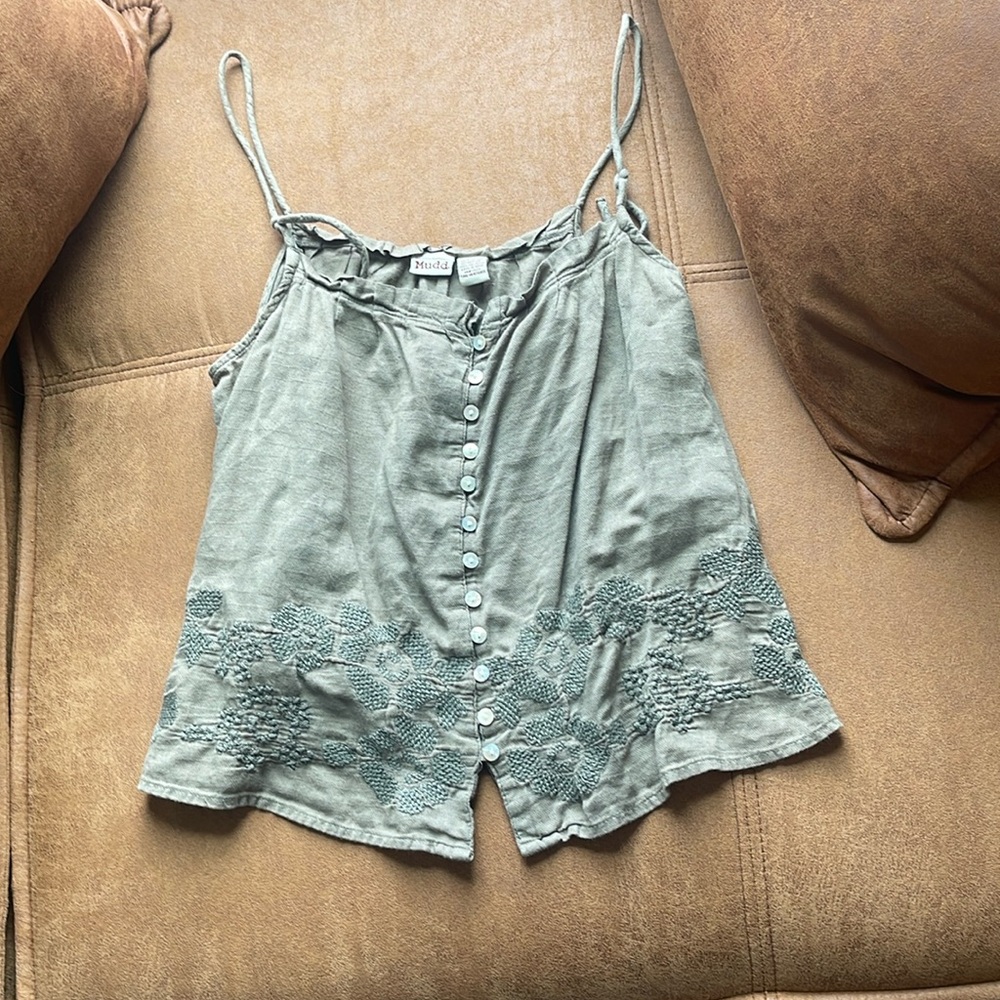 Green boho tank